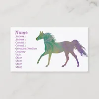 Artful Horse in Purple Business Card