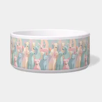 Dog Pattern Pastel Colors Minimalist Illustration Bowl