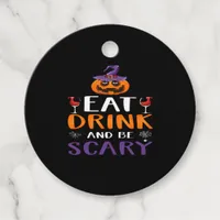 Eat Drink And Be Scary Halloween Party Witch Drink Favor Tags