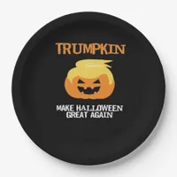 Halloween Trumpkin V3 Paper Plates
