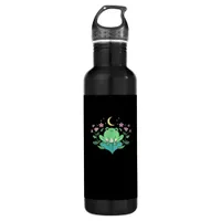 Cottagecore Goblincore Moon Flowers Forest Frog Mu Stainless Steel Water Bottle