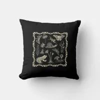 Cottagecore Aesthetic Frog And Mushroom Goblincore Throw Pillow