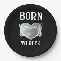 Skeleton Hands Grey Heart Modern Aesthetic Paper Plates