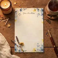 Lined Vintage Botanical Floral Watercolor Stationery