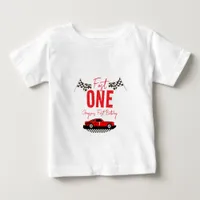 Fast One Race Car Boy 1st Birthday Party Baby T-Shirt