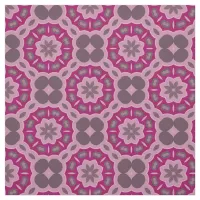 Pink Mosaic Ornamental Geometric Pattern Fabric