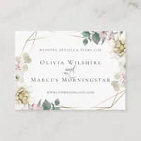 Wedding Website Card |  Ivory Watercolor Peonies