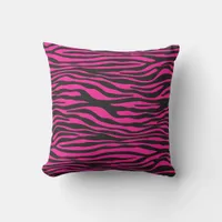 Pink Zebra Stripe Throw Pillow