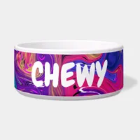 Colorful Fluid Art Abstract Marble Personalized    Bowl
