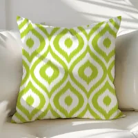 Lime Green Choose Your Own Color Ogee Ikat Pattern Throw Pillow