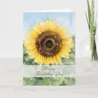 Yellow Garden Sunflower Happy Friendship Day Card