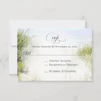 *~* Photo Soft Dune Beach Grass   Wedding RSVP Card