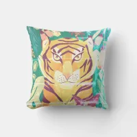 Floral Distressed Tiger Pillow