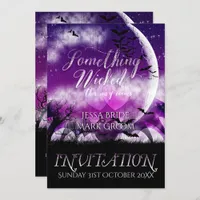 Wicked Fun Halloween Love Moon Wedding Invitation