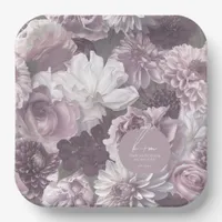 Arch Floral Wedding Mauve ID967 Paper Plates