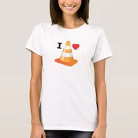 Female Student Funny Traffic Safety Cone T-Shirt