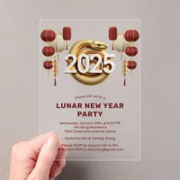 2025 Chinese Year of the Snake Lunar New Year Acrylic Invitations