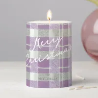 Purple Green Christmas Pattern#7 ID1009 Pillar Candle