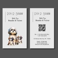 Dog Breeder Trainer Shih Tzu Pet QR Code Canine Business Card