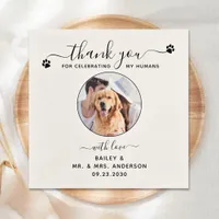 Modern Personalized Thank You Photo Pet Wedding Napkins