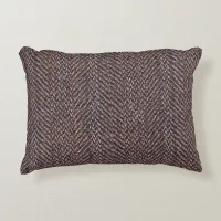 Brown and Blue Tweed Image Accent Pillow