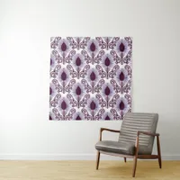 Boho Peacock Feather Jewel Tone-Purple Tapestry