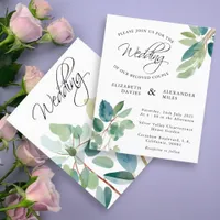 Budget  Elegant  Eucalyptus Greenery Wedding Card