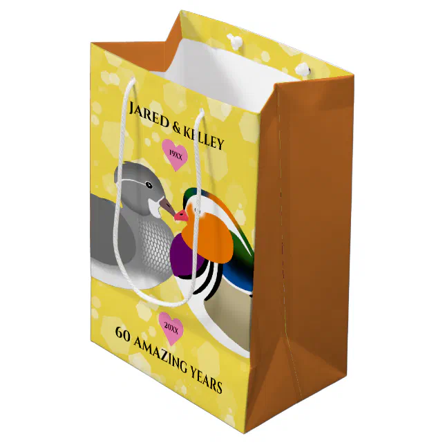 Mandarin Ducks Lovebirds Any Anniversary Medium Gift Bag