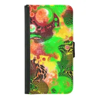 Digital Pour Painting Autumn Colors Fluid Art Samsung Galaxy S5 Wallet Case