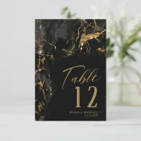 Marble Glitter Wedding Black Gold ID644 Invitation