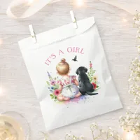 A Baby Girl and her Puppy | It's a Girl Favor Bag