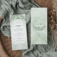 Eucalyptus Greenery Watercolor Wedding Menu