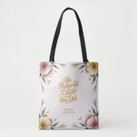 She Believed She Could So She Did | Floral Grad Tote Bag