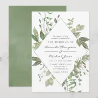 Greenery Geometric Wedding Invitation