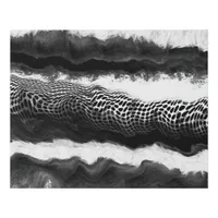 Black and White Abstract Modern Illusion Art   Faux Canvas Print