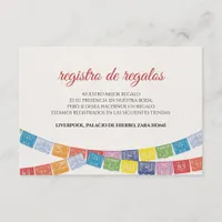 Papel Picado Elegant Colorful Boda Spanish Wedding Enclosure Card