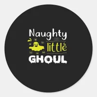 Naughty Little Ghoul Classic Round Sticker