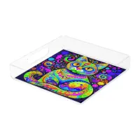 Fun Artsy Whimsical Vibrant Colorful Acrylic Tray