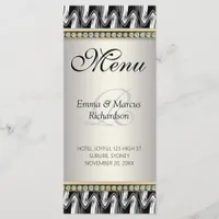 Exotic Black White Pattern Decor Wedding Menu