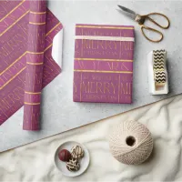 Magenta Gold Christmas Pattern#35b ID1009 Wrapping Paper