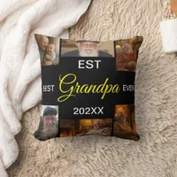 Best Grandpa Ever Photo Collage Throw Pillow