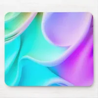 Blue, Teal and Purple Silky Satin Rolls Mouse Pad