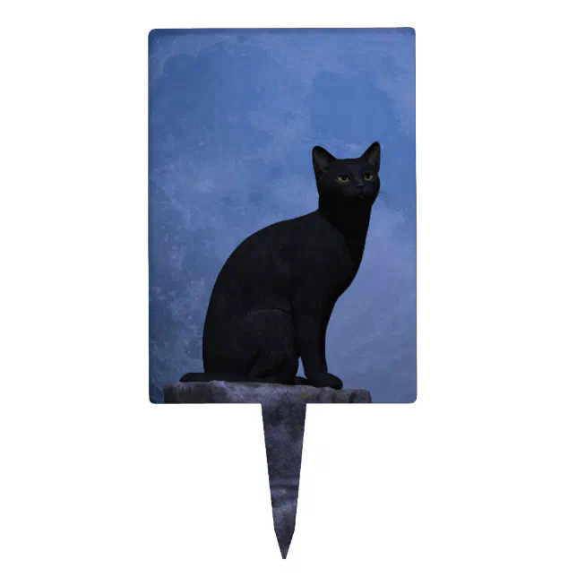 Moonlit Cat Cake Topper