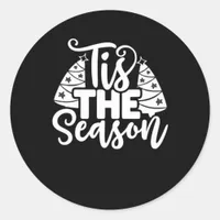 Tis Season To Careful - Retro Vintage Style Classic Round Sticker