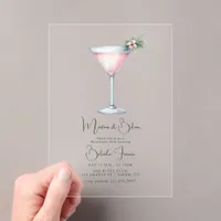 Martinis and Bikinis Tropical Bachelorette Party Acrylic Invitations