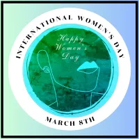 International Women's Day 8th March Colorful Button