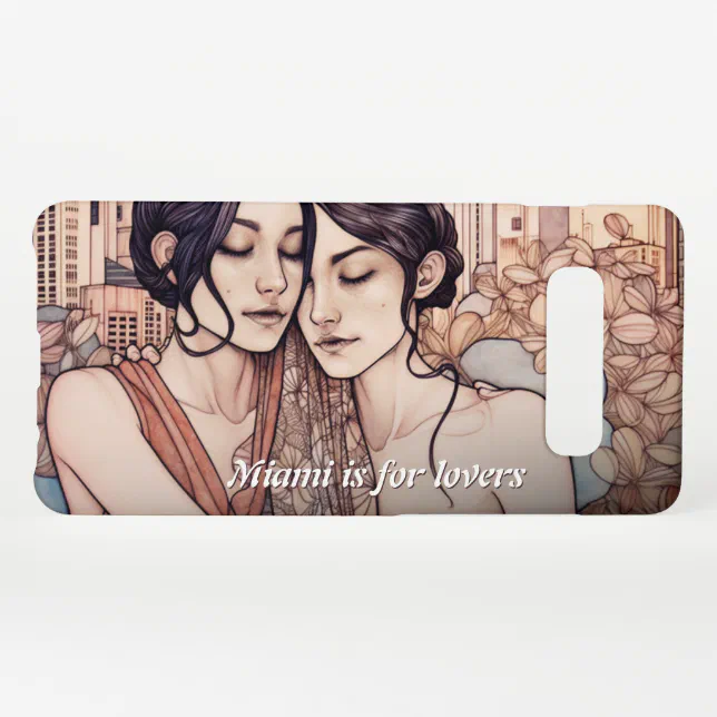 Miami Downtown Women Cuddling Lesbians Drawing Samsung Galaxy S10+ Case