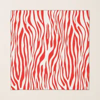 Red and White Zebra Chiffon Scarf