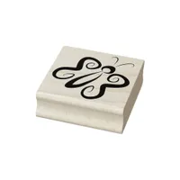 Cute 'n Curly Butterfly Rubber Stamp
