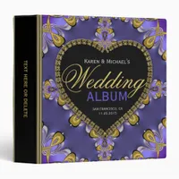 Gothic Purple Gold Lace Wedding Album Binder